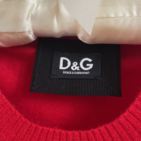 Dolce & Gabbana Cashmere Silk Short Sleeve Red Sweater XS - Picture 2 of 7